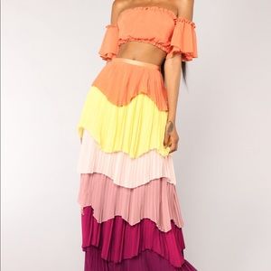 2 piece outfit size large.  Skirt and Top .